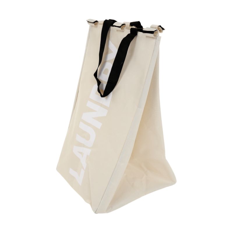 Kôš na prádlo, 35cm, látkový, sivobéžový, LAUNDRY TYP 1