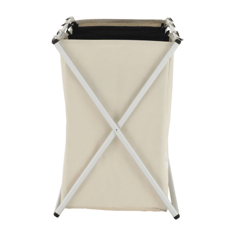 Kôš na prádlo, 63cm, látkový, sivobéžový, LAUNDRY TYP 3