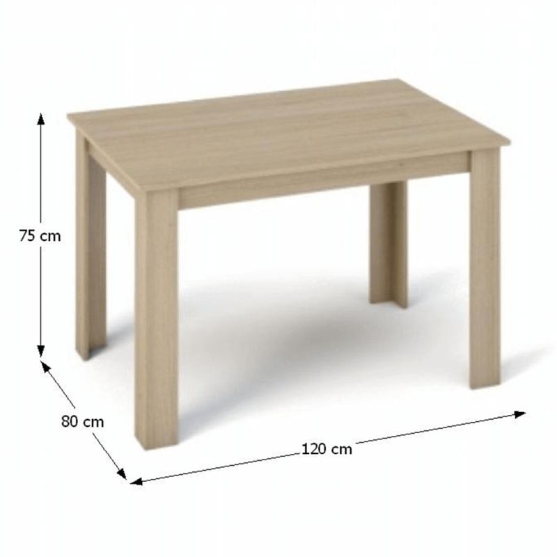 Jedálenský stôl, 120x80cm, DTD, dub sonoma, KRAZ
