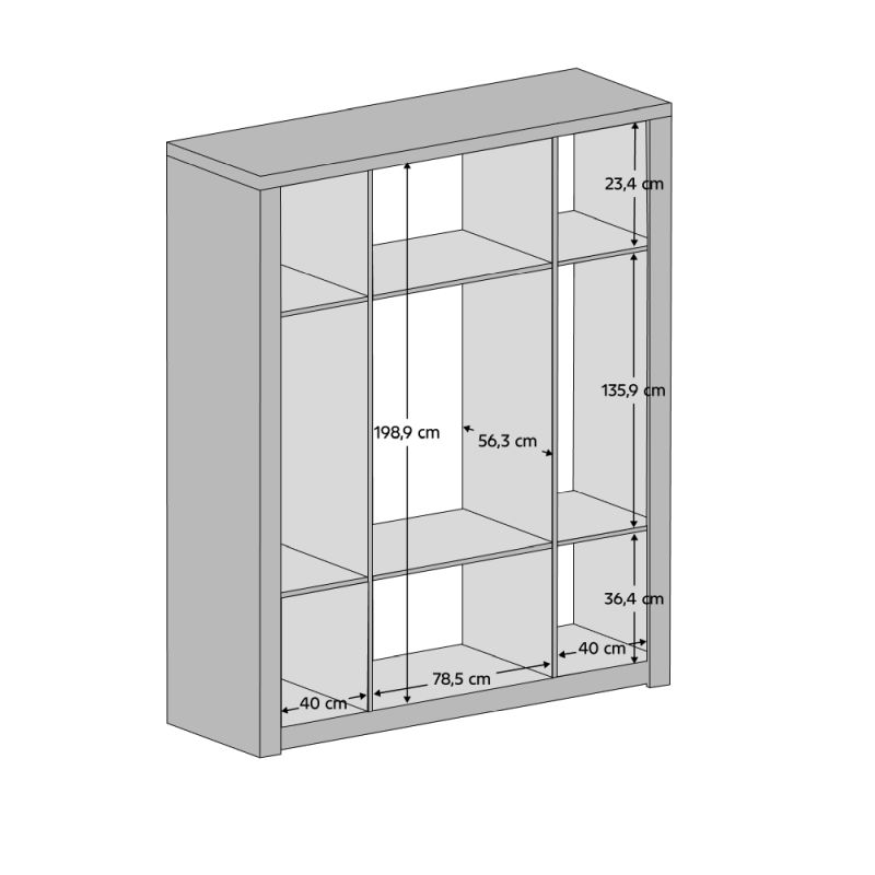 Skriňa, 178cm, kombinovaná, jaseň biely, INFINITY 18