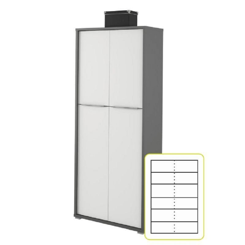 Skriňa, 75cm, policová, grafit, biela, RIOMA NEW TYP 07
