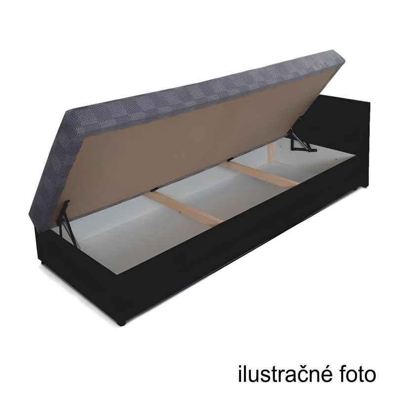 Váľanda, s úložným priestorom, ekokoža hnedá, látka vzor, ľavá, JUDIT