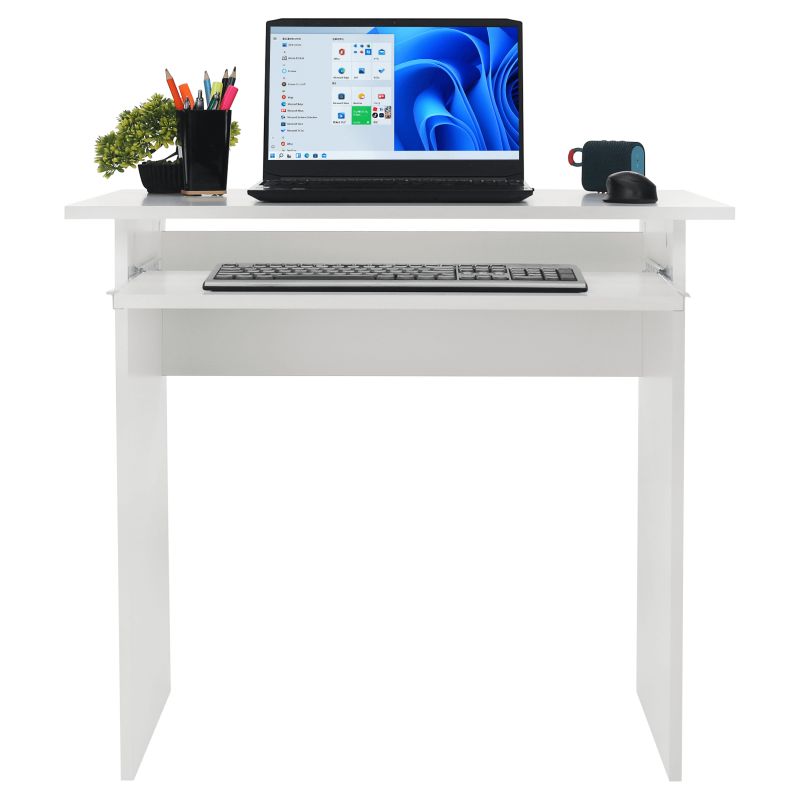PC stôl, 82x50cm, biely, VERNER NEW
