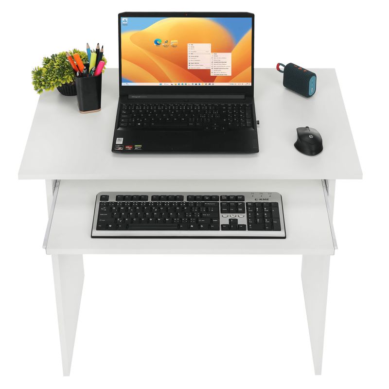 PC stôl, 82x50cm, biely, VERNER NEW