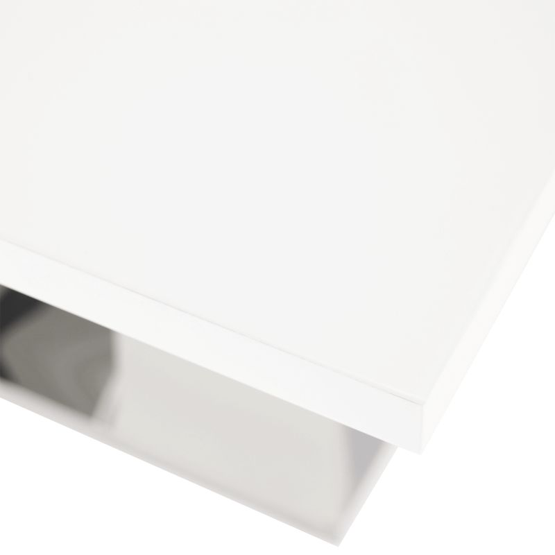 Jedálenský stôl, 160x90cm, rozkladací, MDF, biely lesk, PERAK