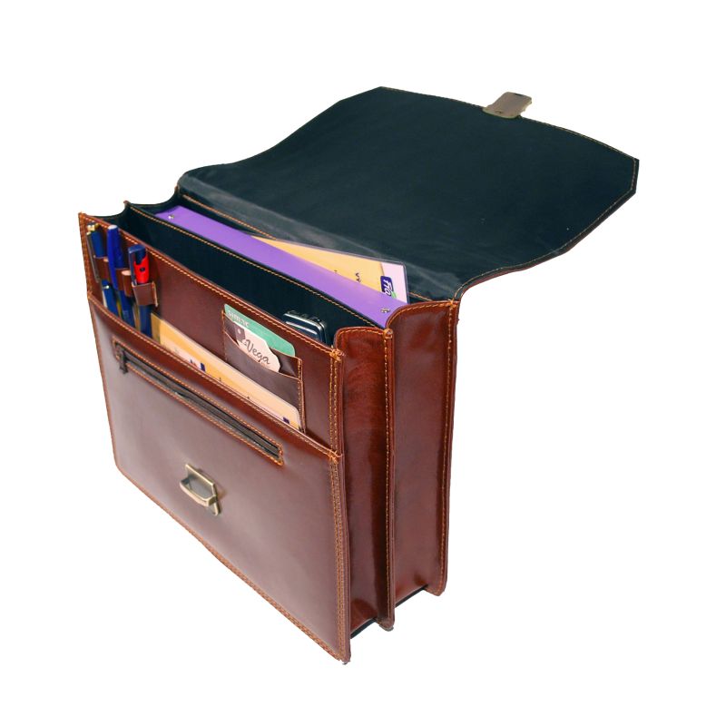 Luxusná kožená aktovka z pravej kože v hnedej farbe č.7897