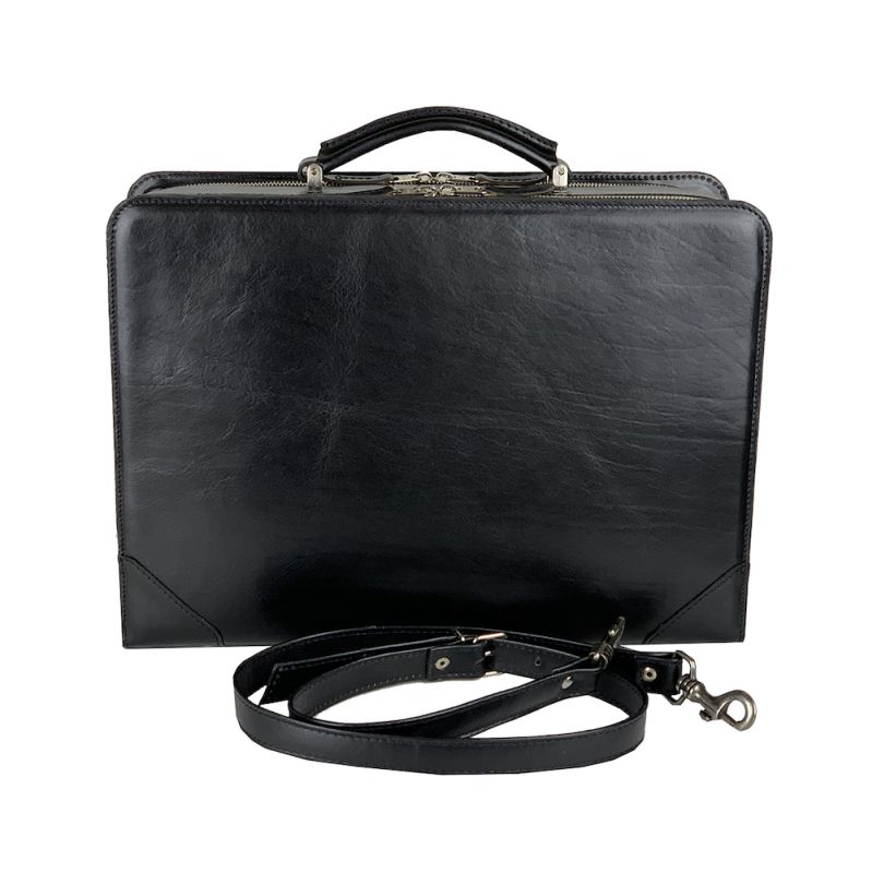 Pracovný kožený kufor č.8156 v čiernej farbe