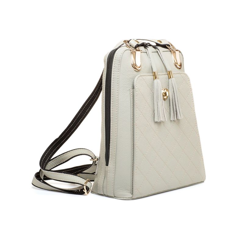 Luxusný kožený ruksak z pravej hovädzej kože č.8668 v šedej farbe