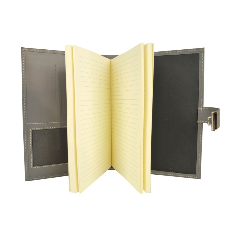 Kožený zápisník XXL s číselným zámkom v šedej farbe