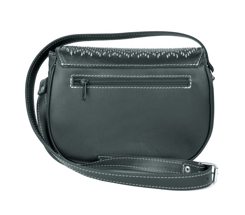 Lovecká kabelka ručne vyšívaná z pravej kože, skrytý magnet