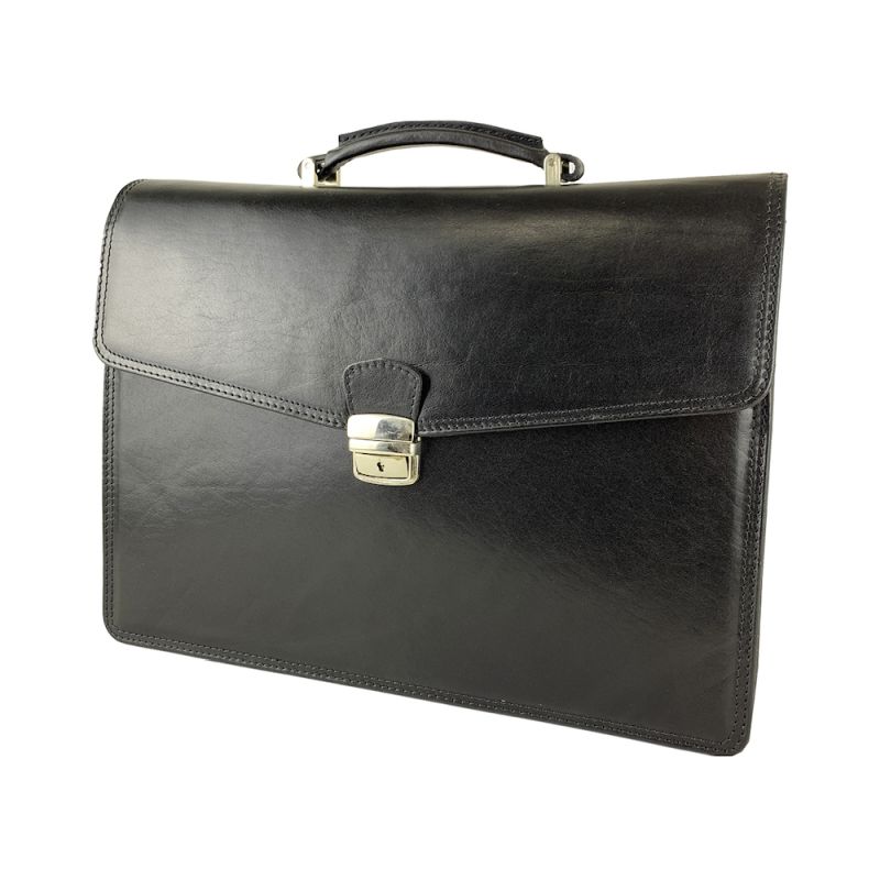 Luxusná kožená aktovka č.8131 v čiernej farbe