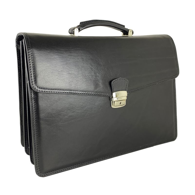 Luxusná kožená aktovka č.8131 v čiernej farbe