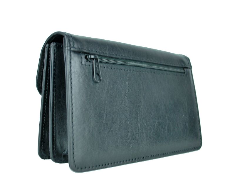 Luxusná kožená etua č.7883, viacúčelové púzdro v čiernej farbe