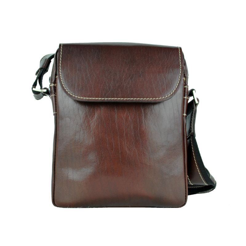 Luxusná kožená etuja z lesklej hovädzej kože č.8365 v hnedej farbe