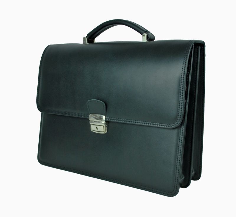 Luxusná perfektná kožená aktovka č.8040 v čiernej farbe