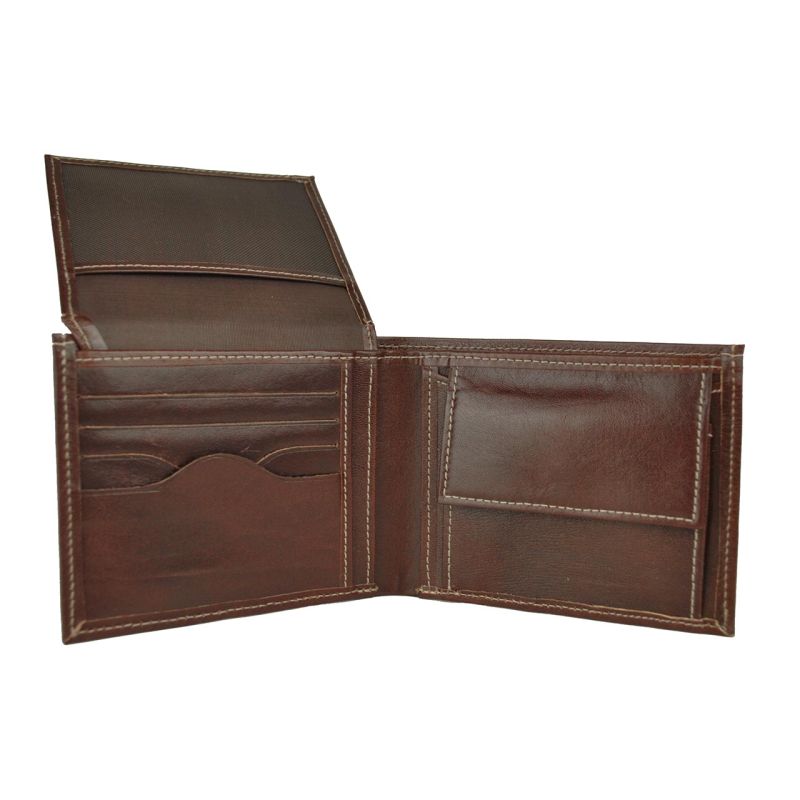 Kožená peňaženka z pravej kože č.8408 v tmavo hnedej farbe