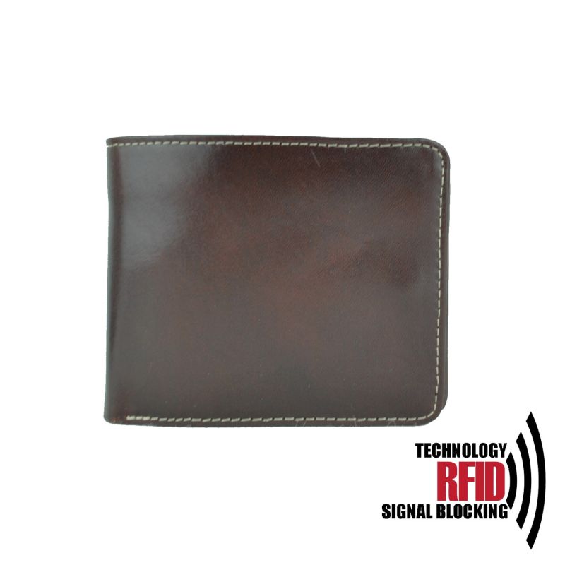 Kožená RFID peňaženka vybavená blokáciou RFID / NFC, hnedá farba č.7992
