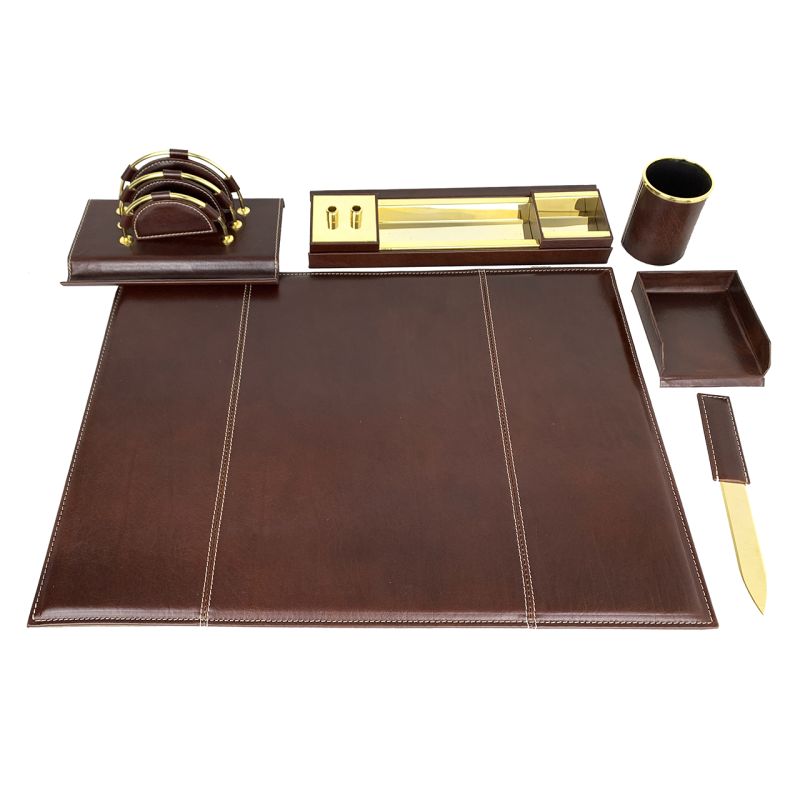 Stolový kancelársky set v tmavo hnedej farbe - Kompletný set