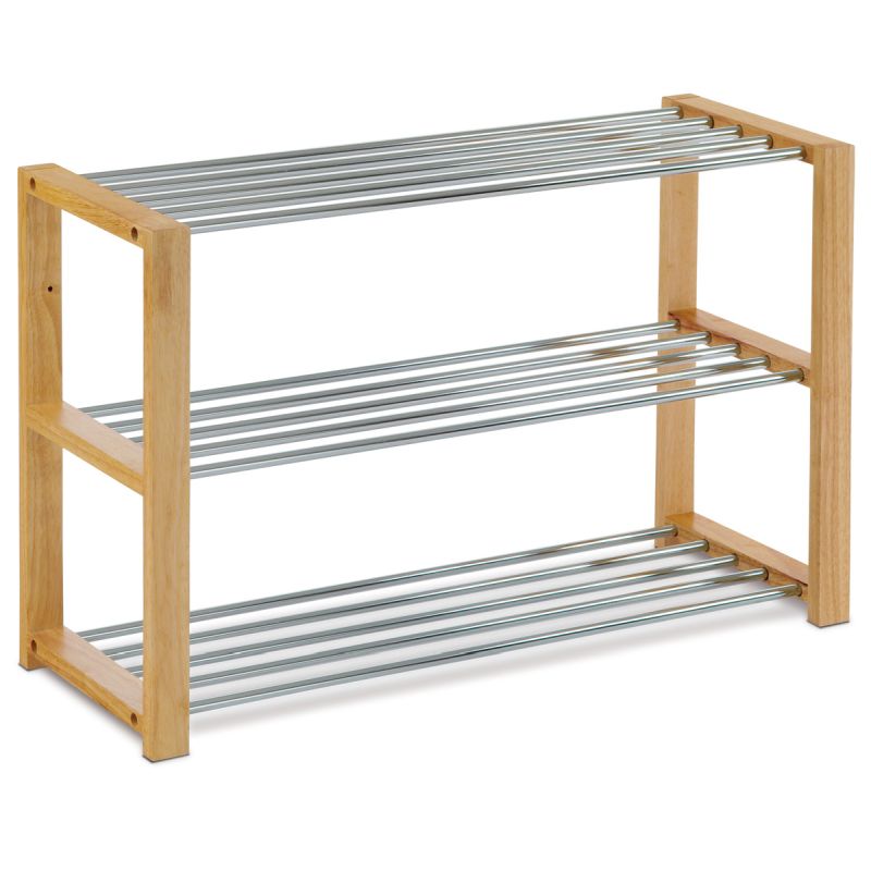 Botník, 80cm, masív béžový, chróm, 83168-12 NAT