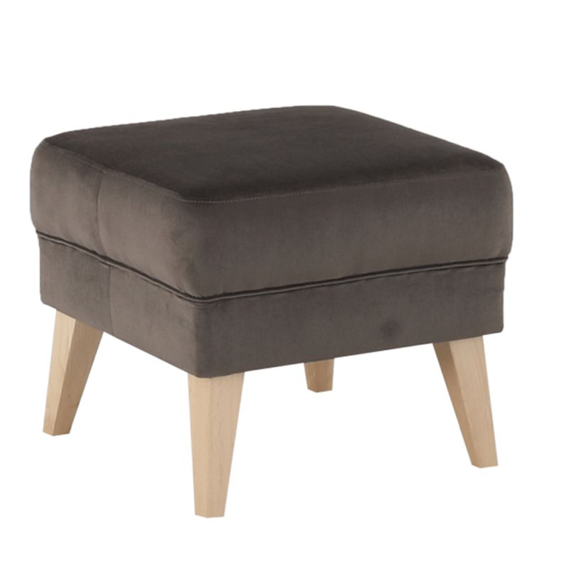 Kondela Taburet, 50cm, látka taupe sivohnedá, drevo buk, Rodeza