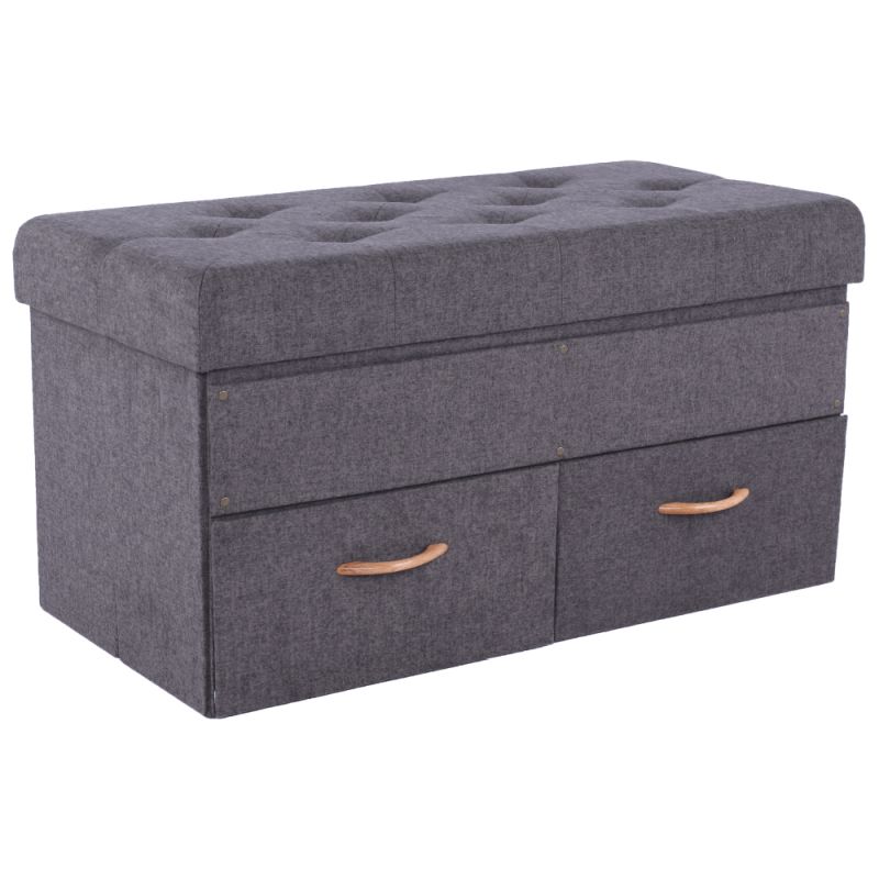 Kondela Taburet, 84cm, úložný priestor, sivá látka, SULOT TYP 2