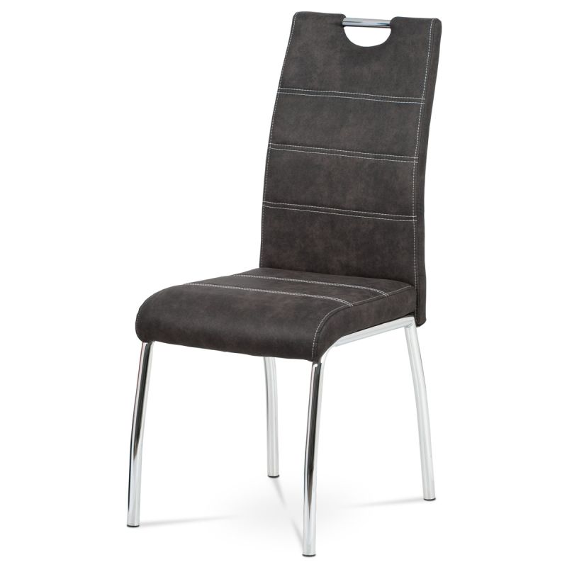 Jedálenská stolička, sivá, vintage, látka, HC-486 GREY3