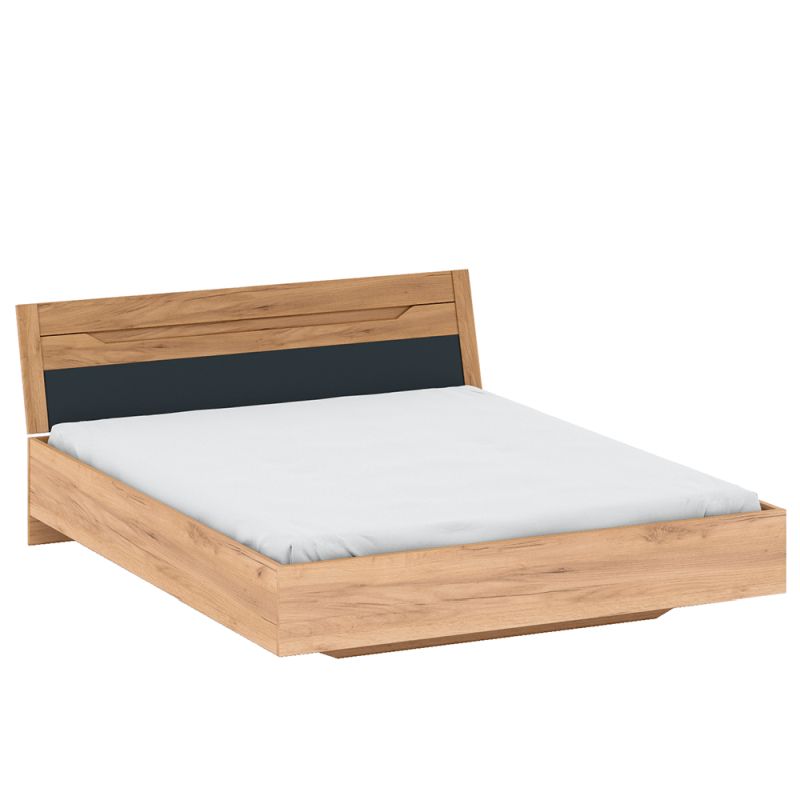 Kondela Manželská posteľ, 160x200, dub zlatý, grafit sivá, FIDEL