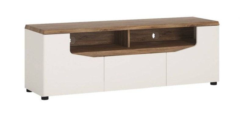 Fotografia produktu: Televízny stolík, 140cm, biela alpská, dub stirling, EXT LEKSAND TOLF01