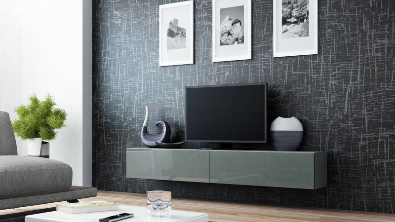 Fotografia produktu: Závesný televízny stolík, 180cm, sivý, VIGO 180