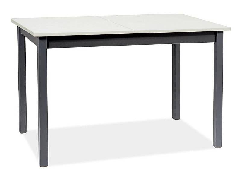 Jedálenský stôl, 100x60cm, rozkladací, MDF, biely, čierny, Signal, HORACY 100