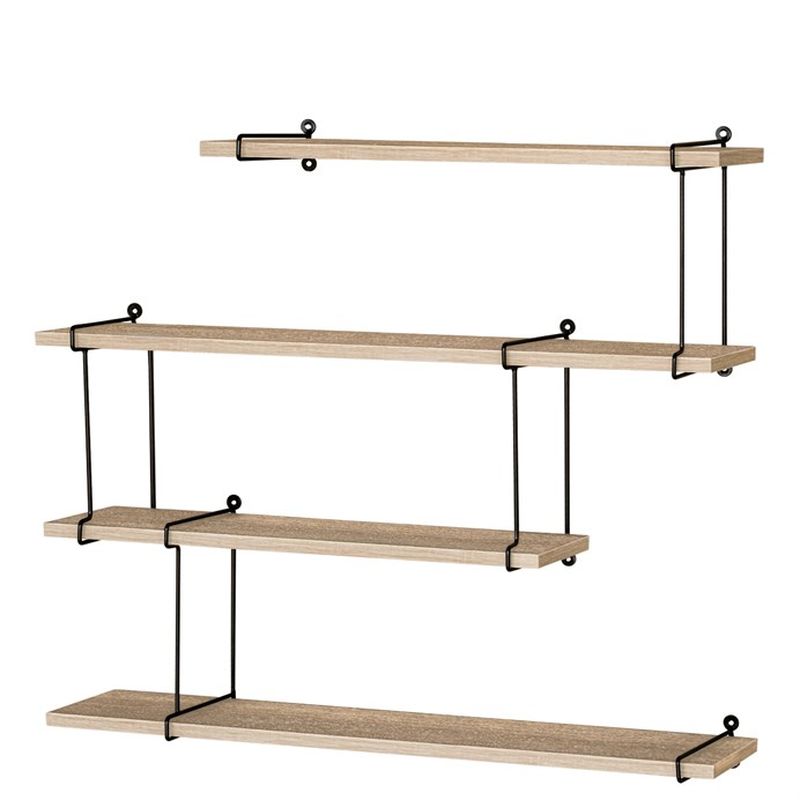 Polička, 80cm, kov, MDF, dub, P-065 OAK