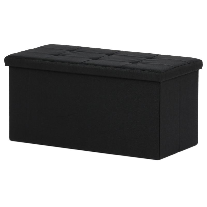 Autronic, Taburet, 76cm, úložný priestor, látka, čierna, TAB-462 BK2