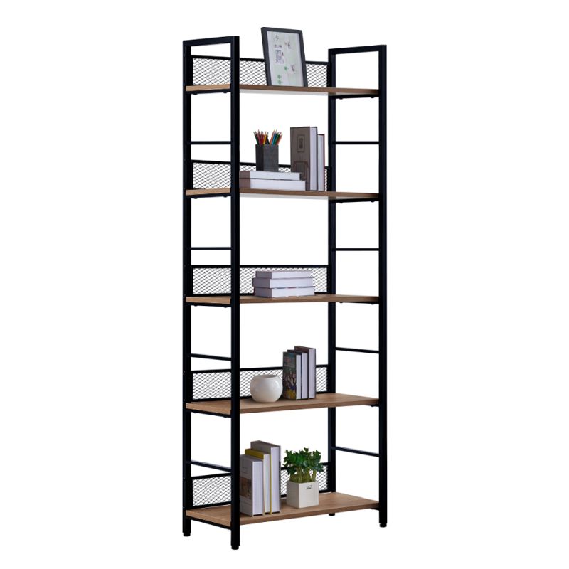 Regál, 60cm, čierny, dub, KELER TYP 2
