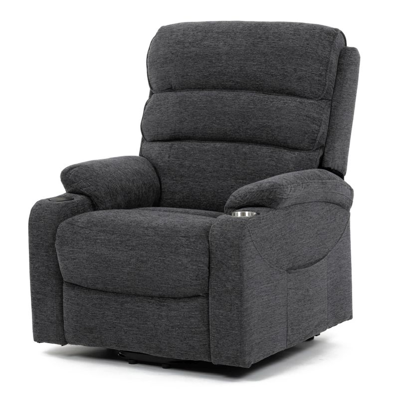 Elektrické polohovateľné kreslo, látka, sivá, 130 kg, TV-S8348 GREY2