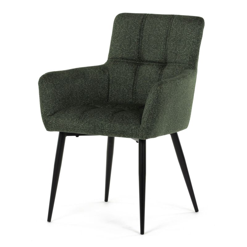 Jedálenská stolička, zelená, látka, DCH-P3146 GRN2