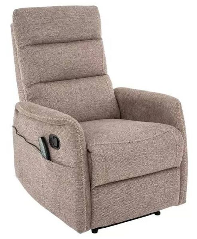 Masážne relaxačné kreslo, béžová látka, Signal, SOLON BREGO M