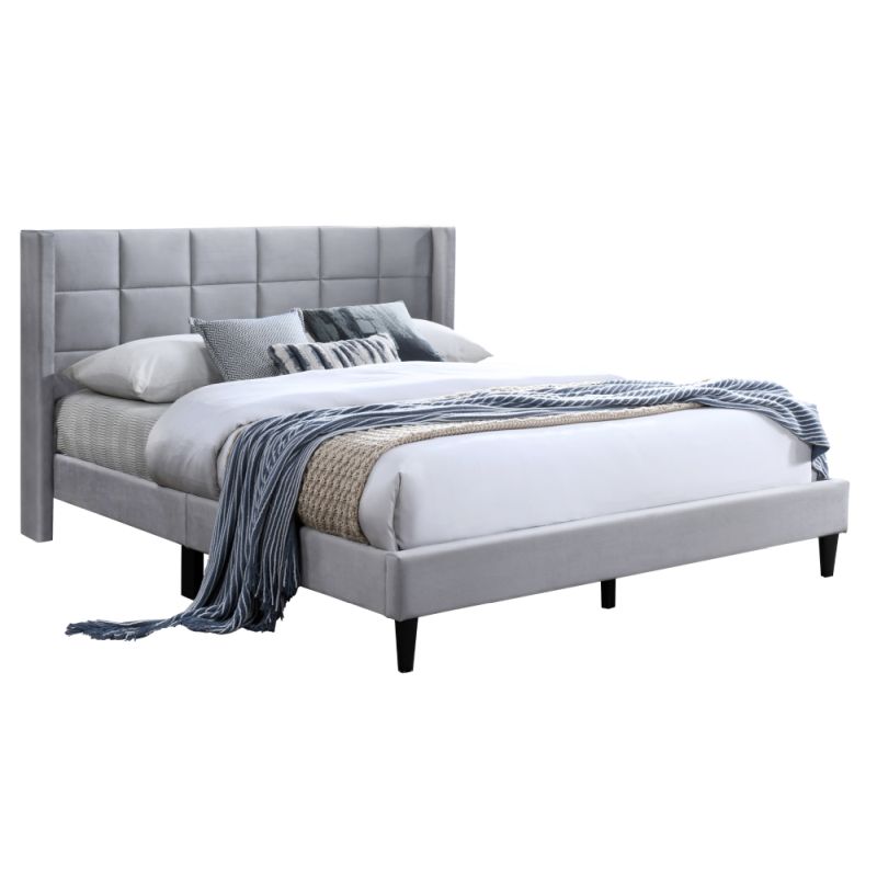 Kondela Manželská posteľ, 160x200, s roštom, sivá látka, BELATO