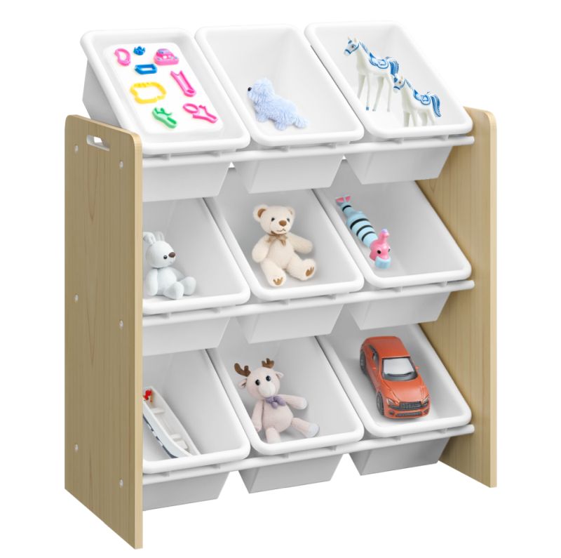 Organizér na hračky, 65cm, prírodný, biely, BOIS