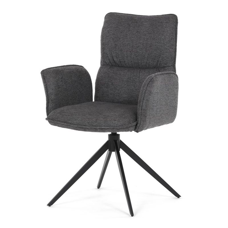 Jedálenská stolička, otočná, sivá, látka, DCH-D1328 GREY2