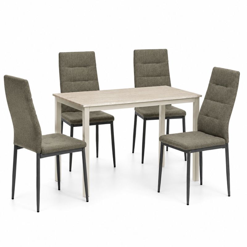 Jedálenský set 1+4, 110x70cm, MDF, cashmere, látka hnedá, AUTRON
