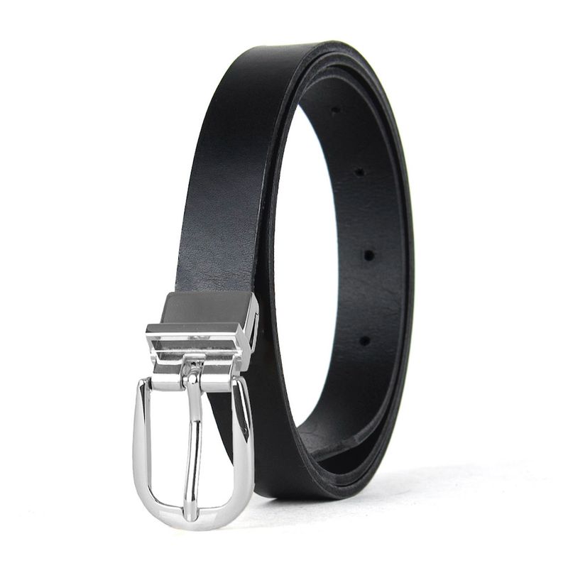 Dámsky kožený opasok NOBLEHIDE SILVER, 2.5 cm, Čierny
