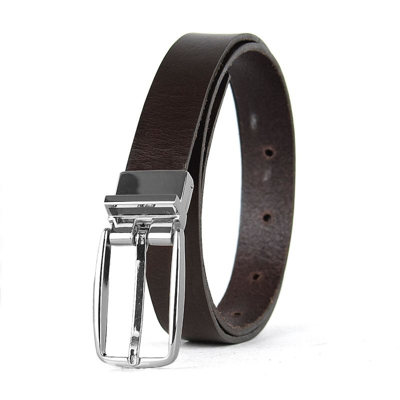 Dámsky kožený opasok PRIMEHIDE SILVER, 2.5 cm, Tmavo hnedý