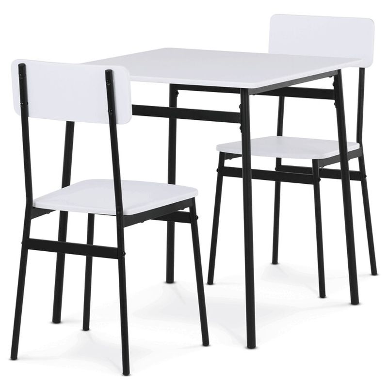 Jedálenský set, 70x70cm, MDF biela, AUT-O2121 WT