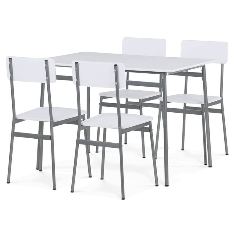 Jedálenský set, 4 stoličky, 110x70cm, MDF biela, AUT-O2156 WT