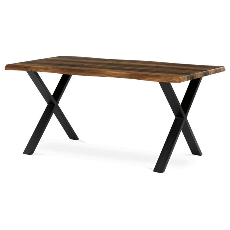Jedálenský stôl 160x90cm, MDF old wood, kov čierny, HT-F4316 OLW