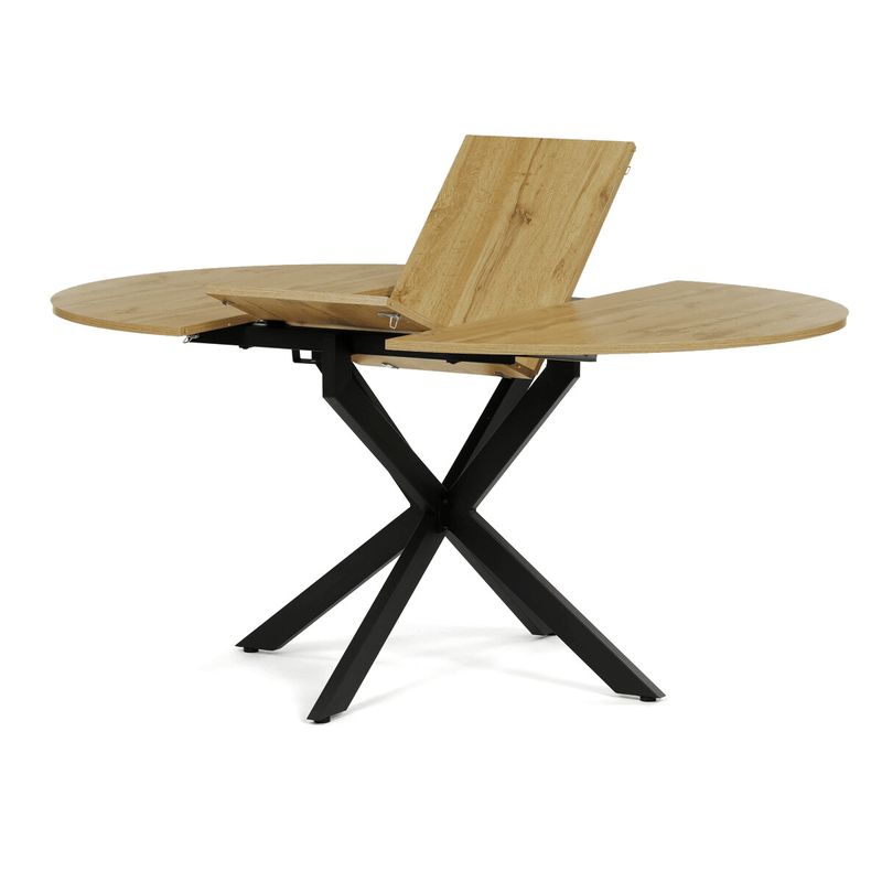 Jedálenský stôl rozkladací, 120-160x120 cm, melamín, dub, DT-I1120 OAK