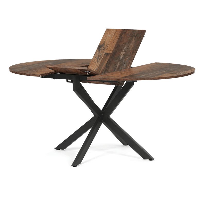 Jedálenský stôl rozkladací, 120-160x120 cm, melamín, old wood, DT-I1120 OLW2