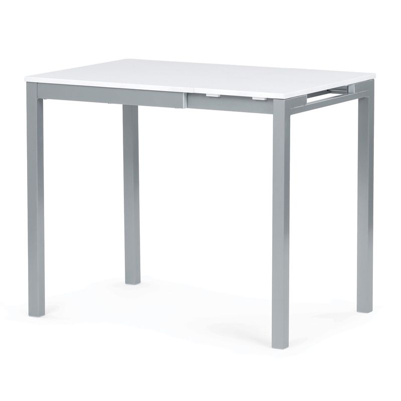 Jedálenský stôl rozkladací, 60-90x60cm, melamín, biely, GDT-206 WT