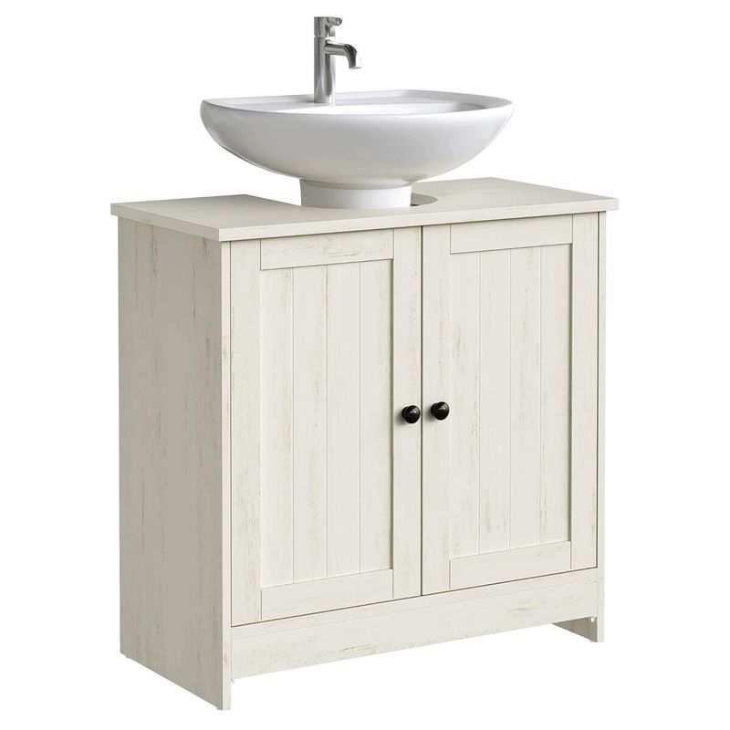 Kúpeľňová skrinka, 60cm, MDF, biela, AUK-E1155 WT
