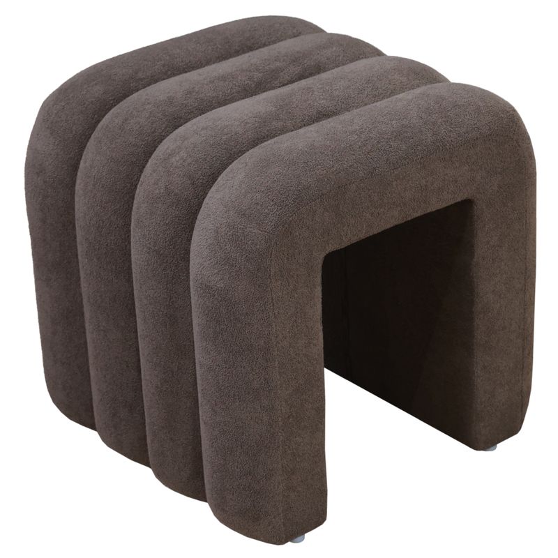 Dizajnový taburet, 40cm, hnedá látka, SUNDO